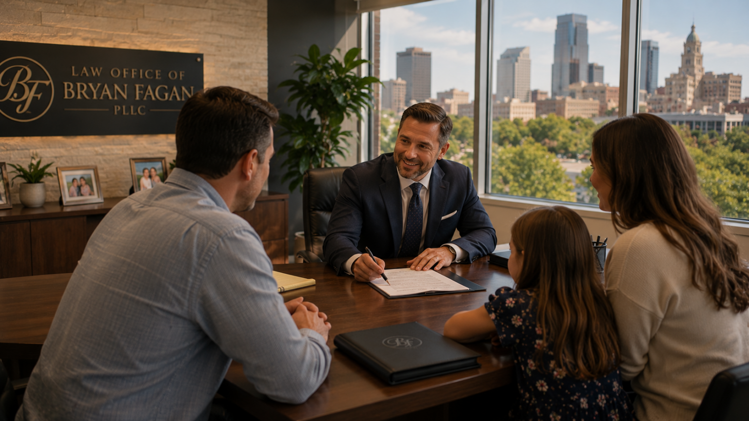 Modern law office interior with professional desk and business environment